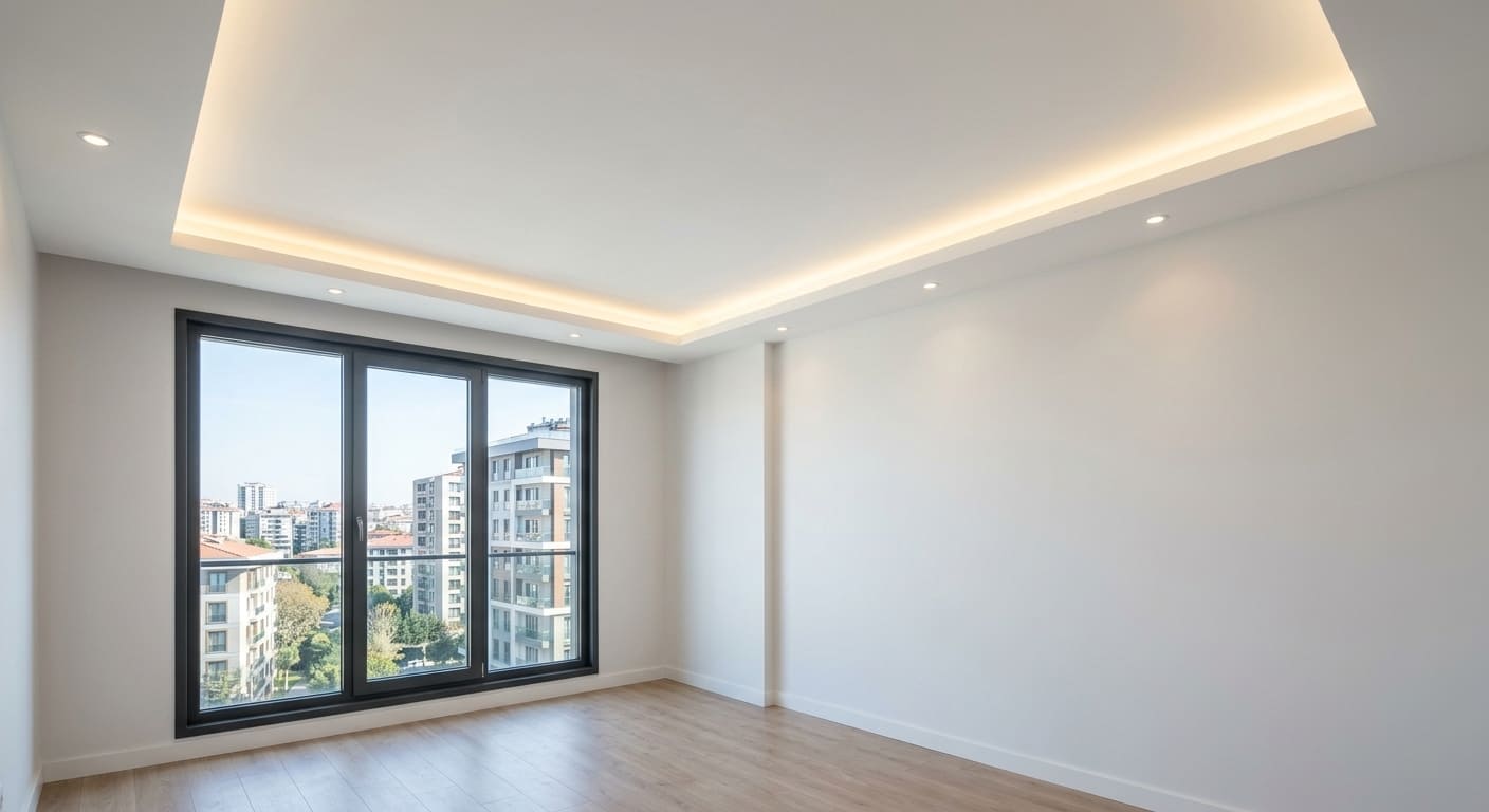 Salon Kare Havuz Asma Tavan Tasarımı